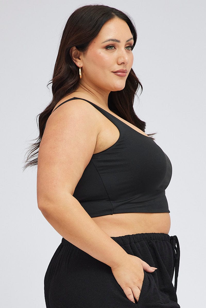 Black Crop Tank Top Square Neck - Image 4