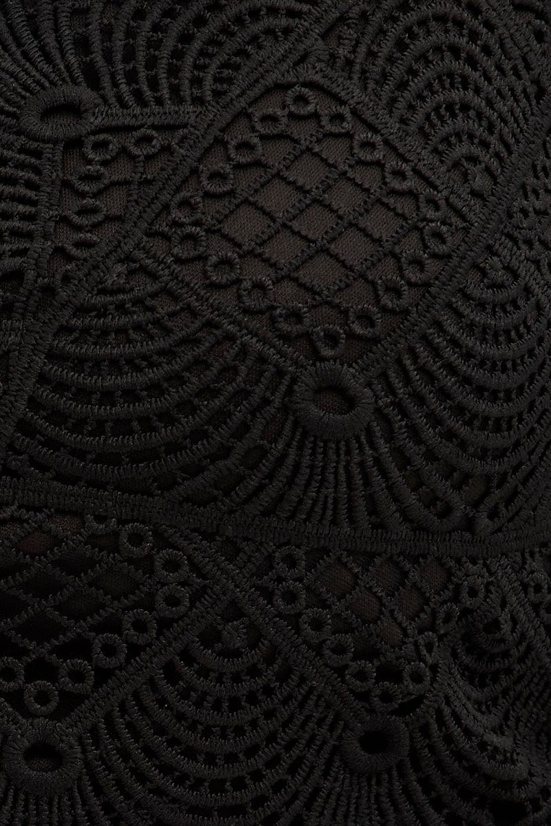 Black Crop Top Sleeveless Lace - Image 6