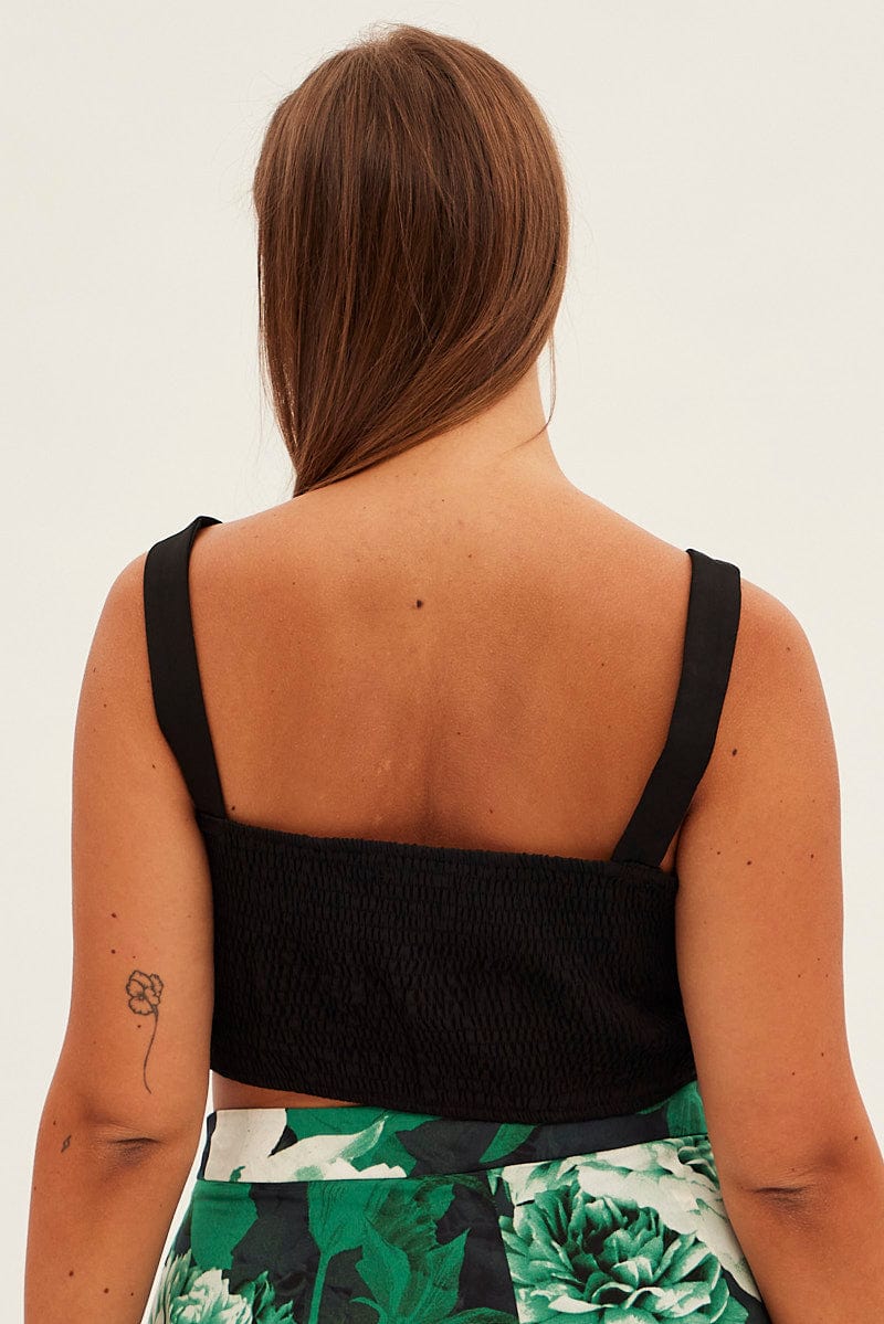 Black Crop Top Sleeveless V-wire - Image 5