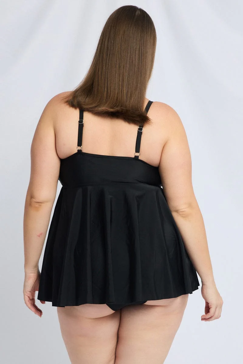 Black Cut Out Bikini Set Dress And Shorts - Image 5