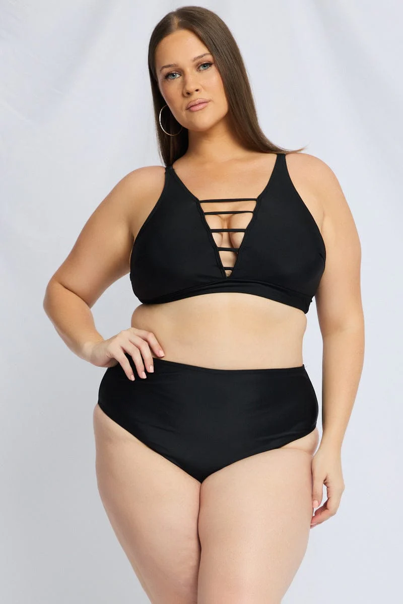 Black Cut Out Detail Bikini Set - Image 2