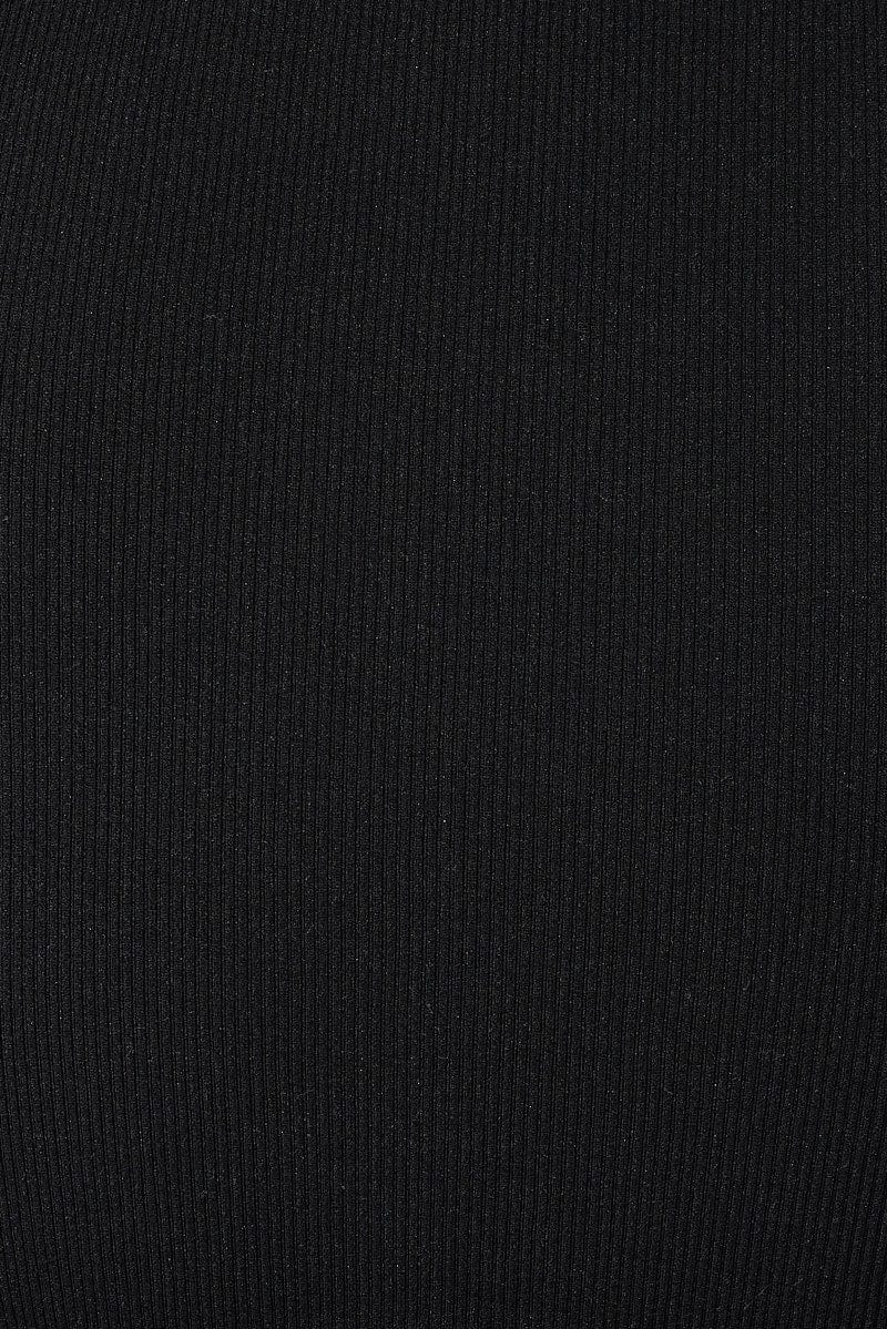 Black Cut Out Top Short Sleeve Crew Neck Seamless - Image 6