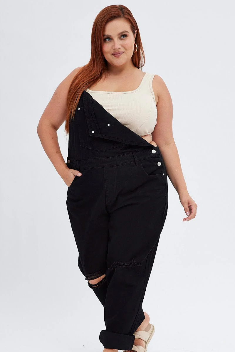 Black Denim Overall - Image 2