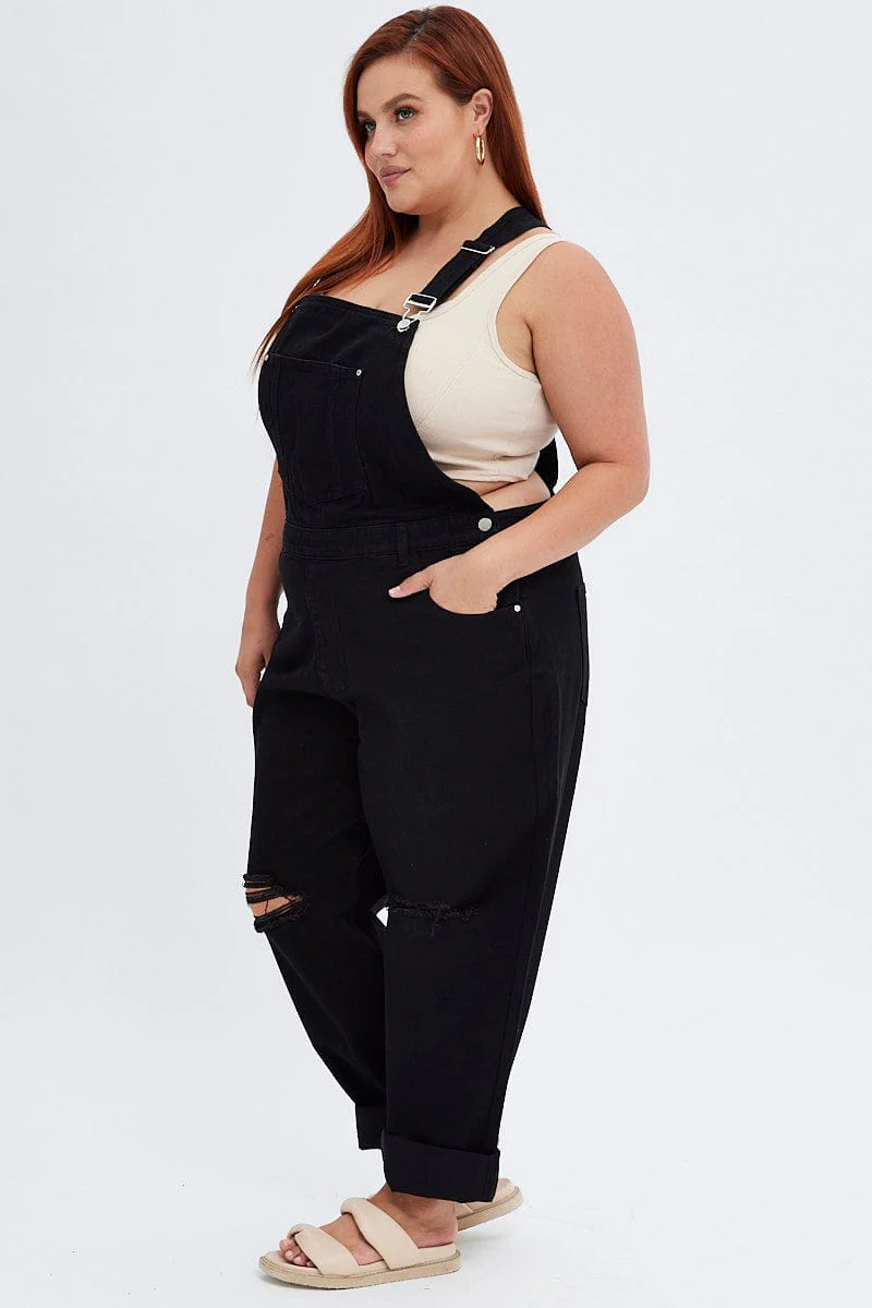 Black Denim Overall - Image 4