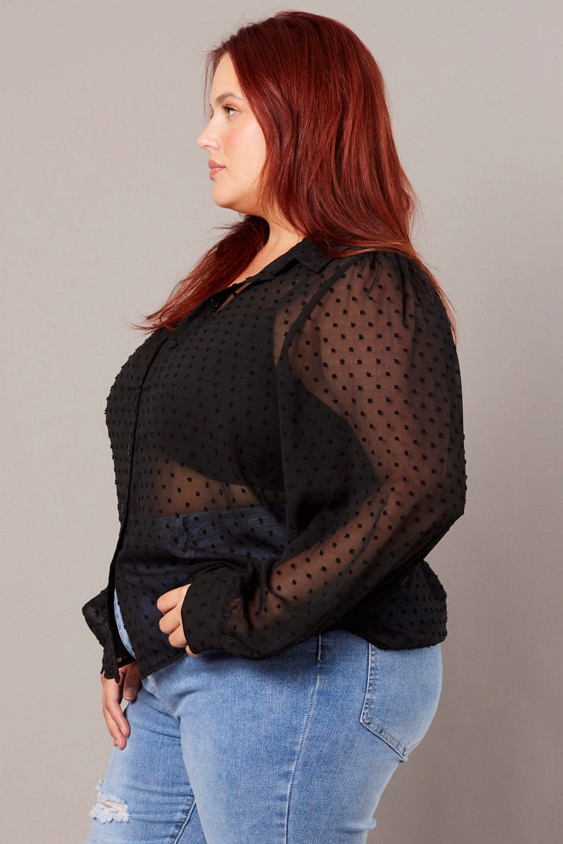 Black Dot Shirt Long Sleeve - Image 4