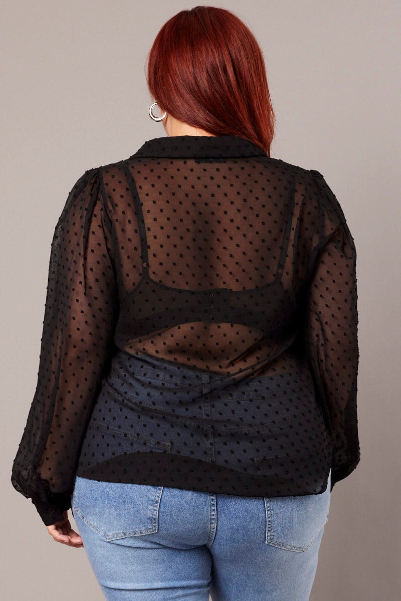 Black Dot Shirt Long Sleeve - Image 5