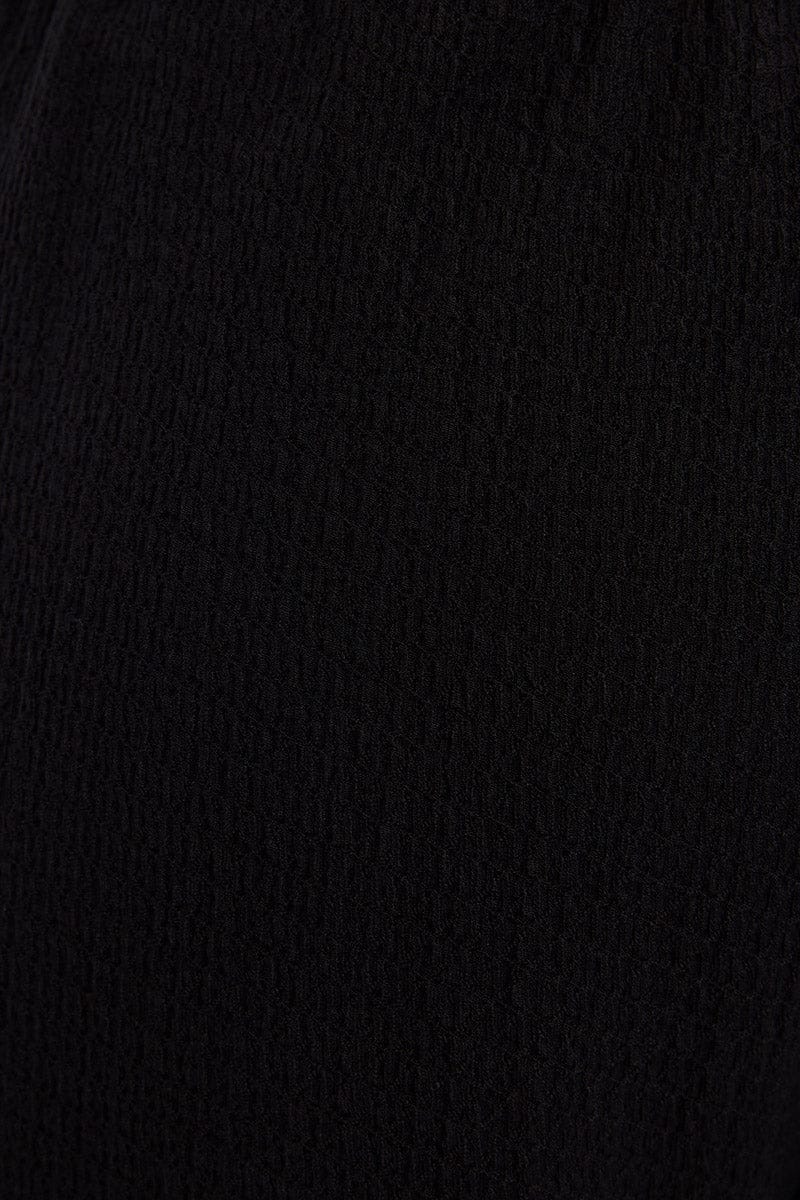 Black Elastic Waist Shorts - Image 4