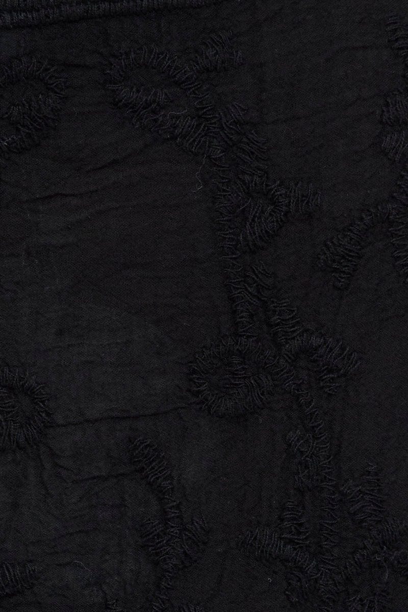 Black Embroidered Kimono Mesh 3/4 Sleeve - Image 6