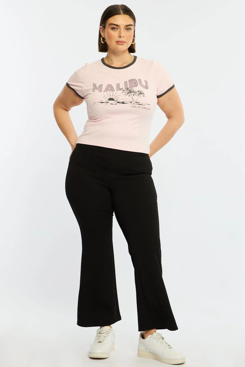Black Flare Leggings High Rise - Image 3