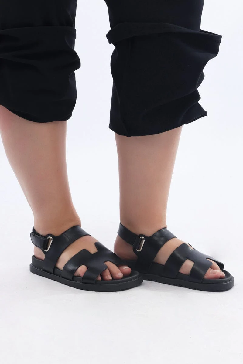 Black Flat Sandals