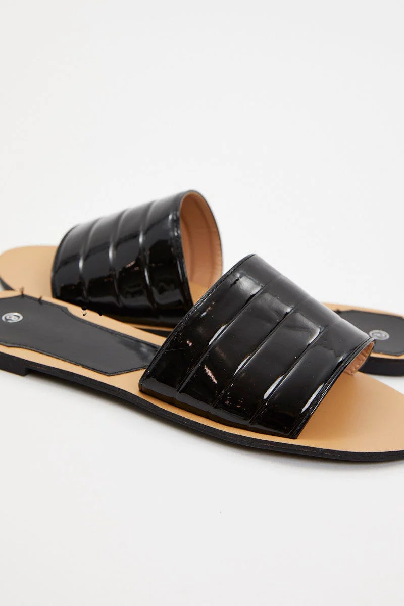 Black Flat Slides - Image 3