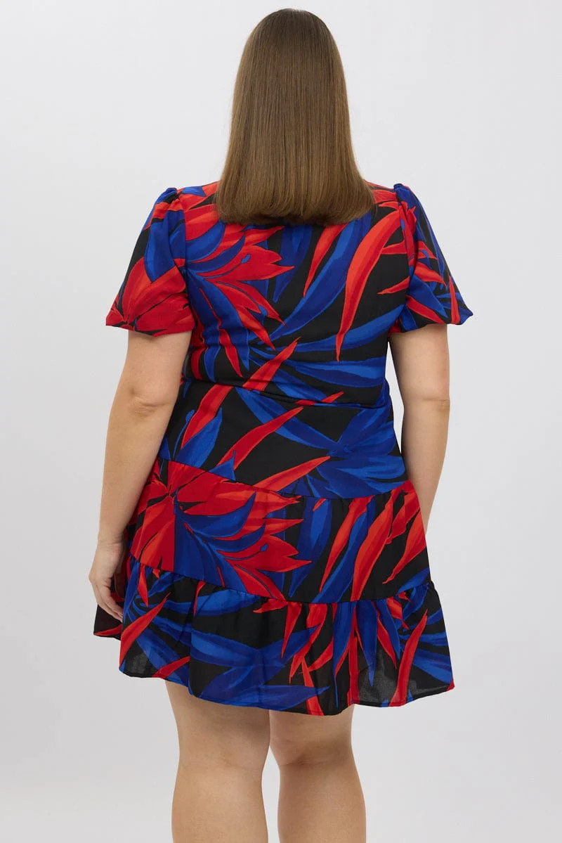Black Floral Button Through Leaf Shirtdress - Image 5