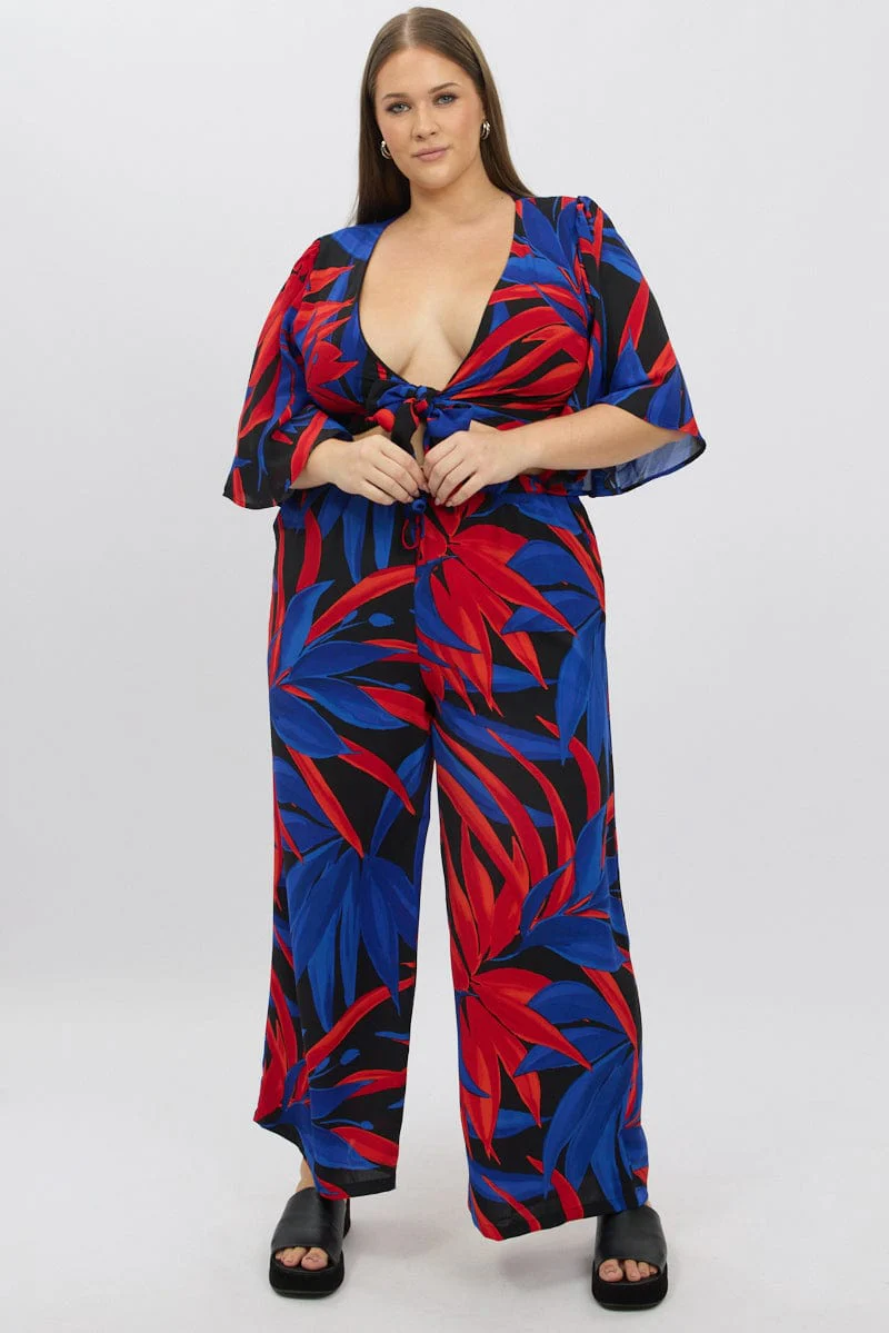Black Floral Leaf Tie Bolero Top - Image 2