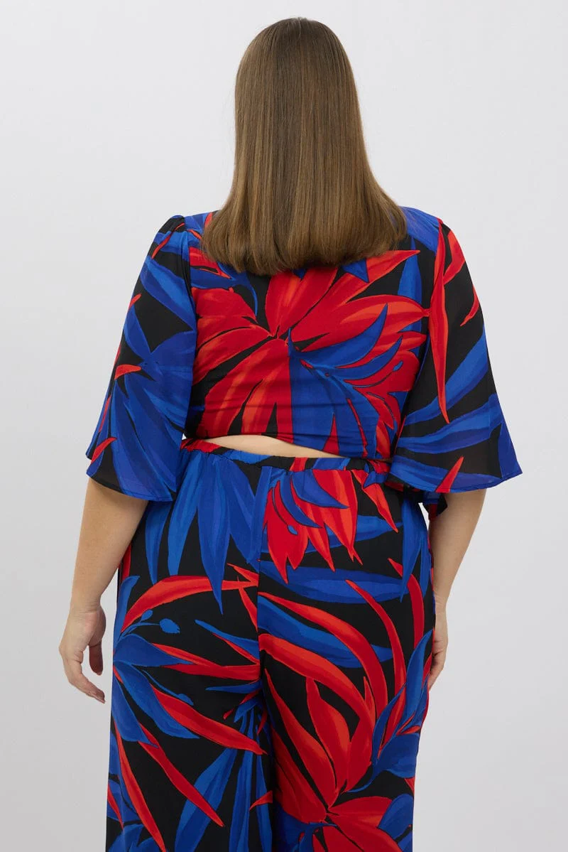 Black Floral Leaf Tie Bolero Top - Image 5