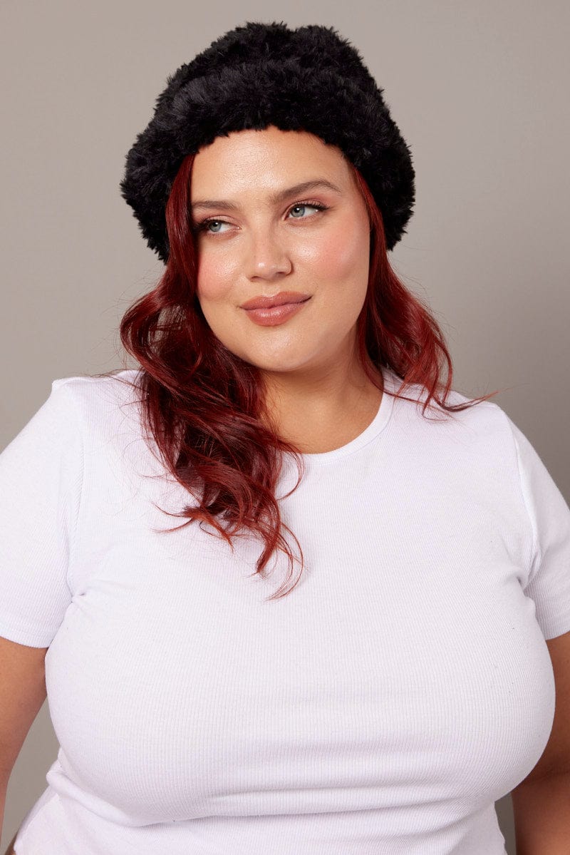 Black Fluffy Beanie