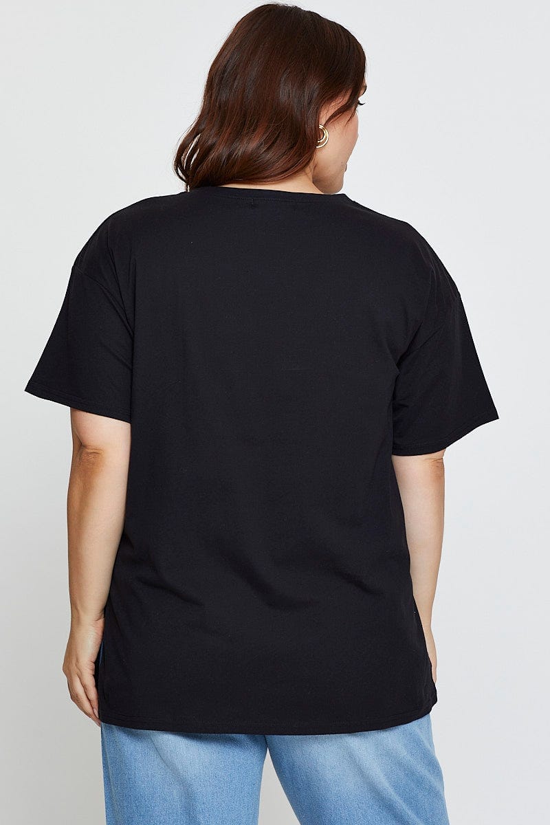 Black Graphic T-shirt North Carolina Short Sleeve Cotton - Image 5