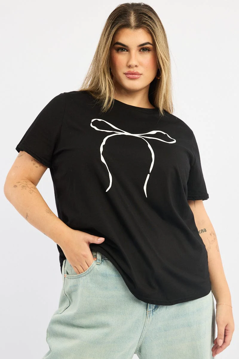 Black Graphic T-shirt Short Sleeve