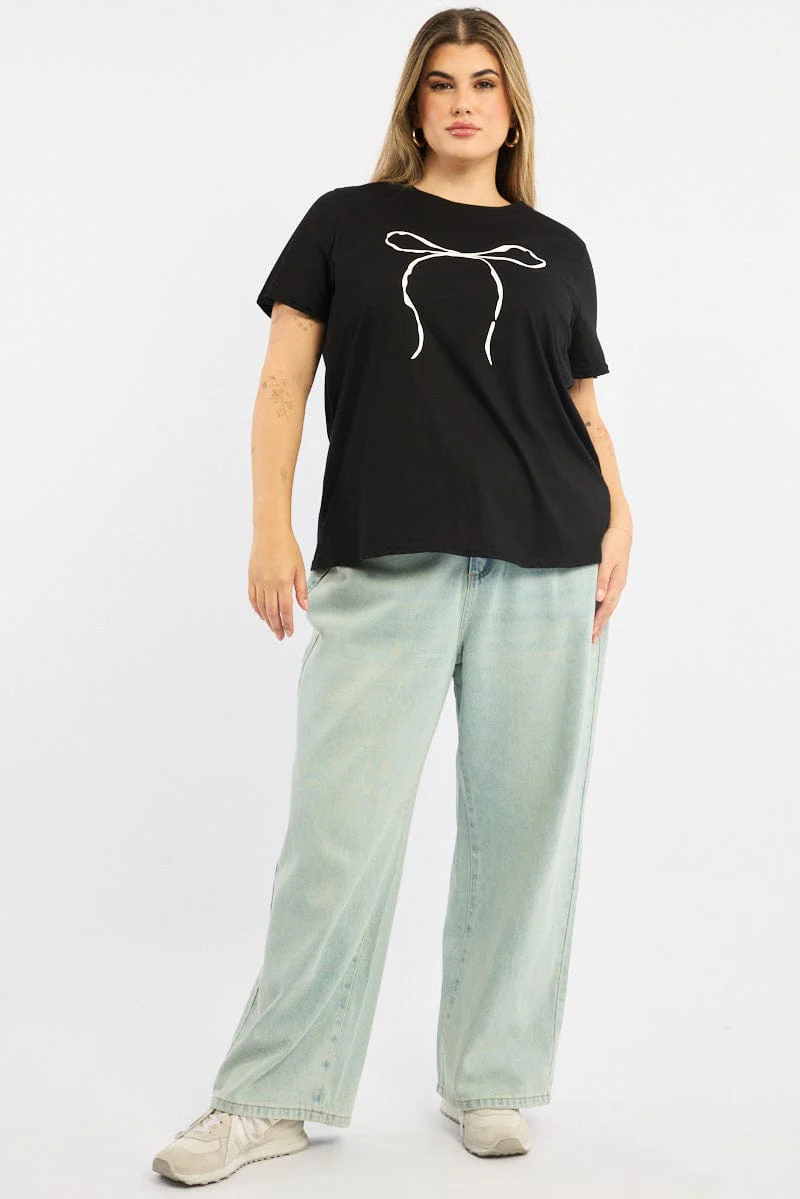 Black Graphic T-shirt Short Sleeve - Image 2