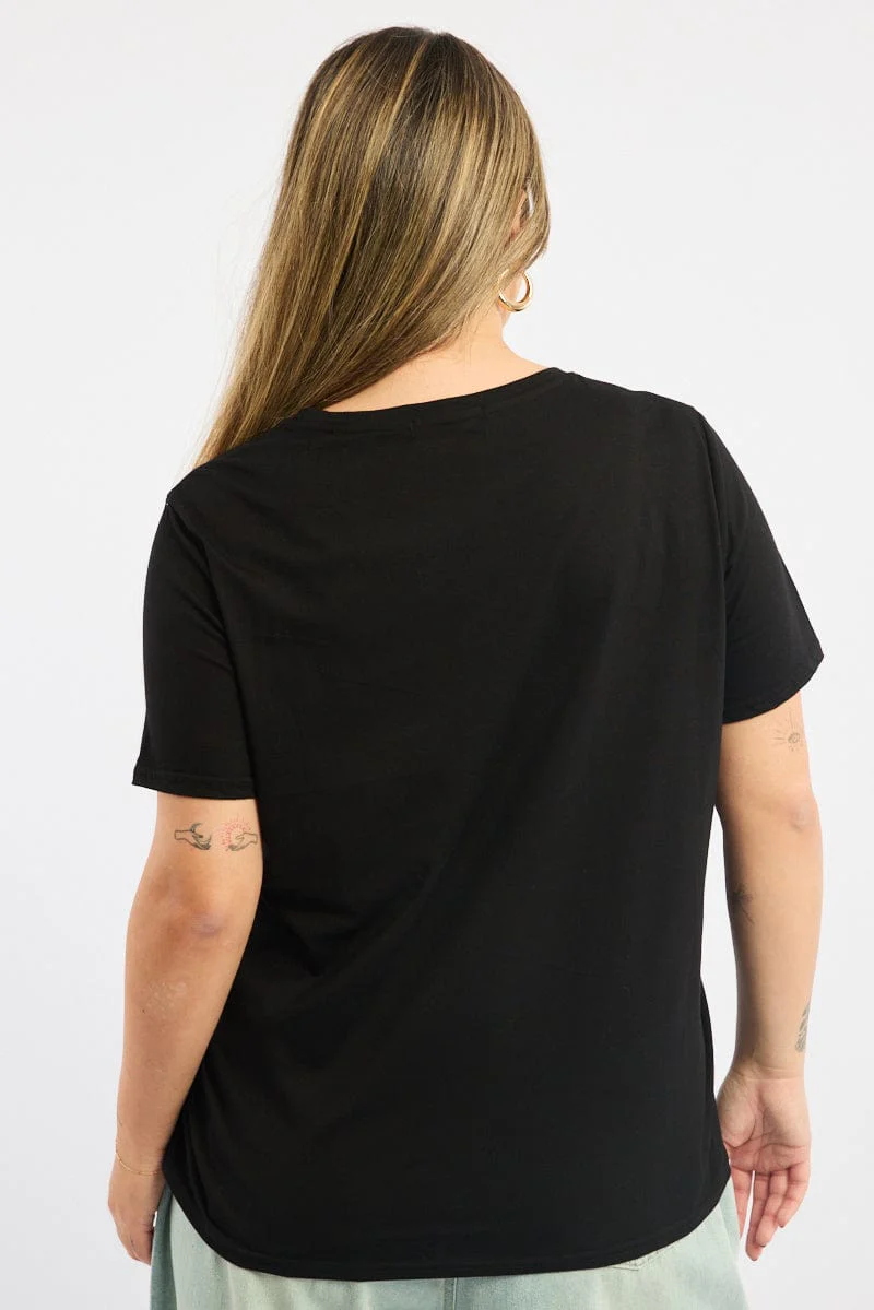 Black Graphic T-shirt Short Sleeve - Image 4