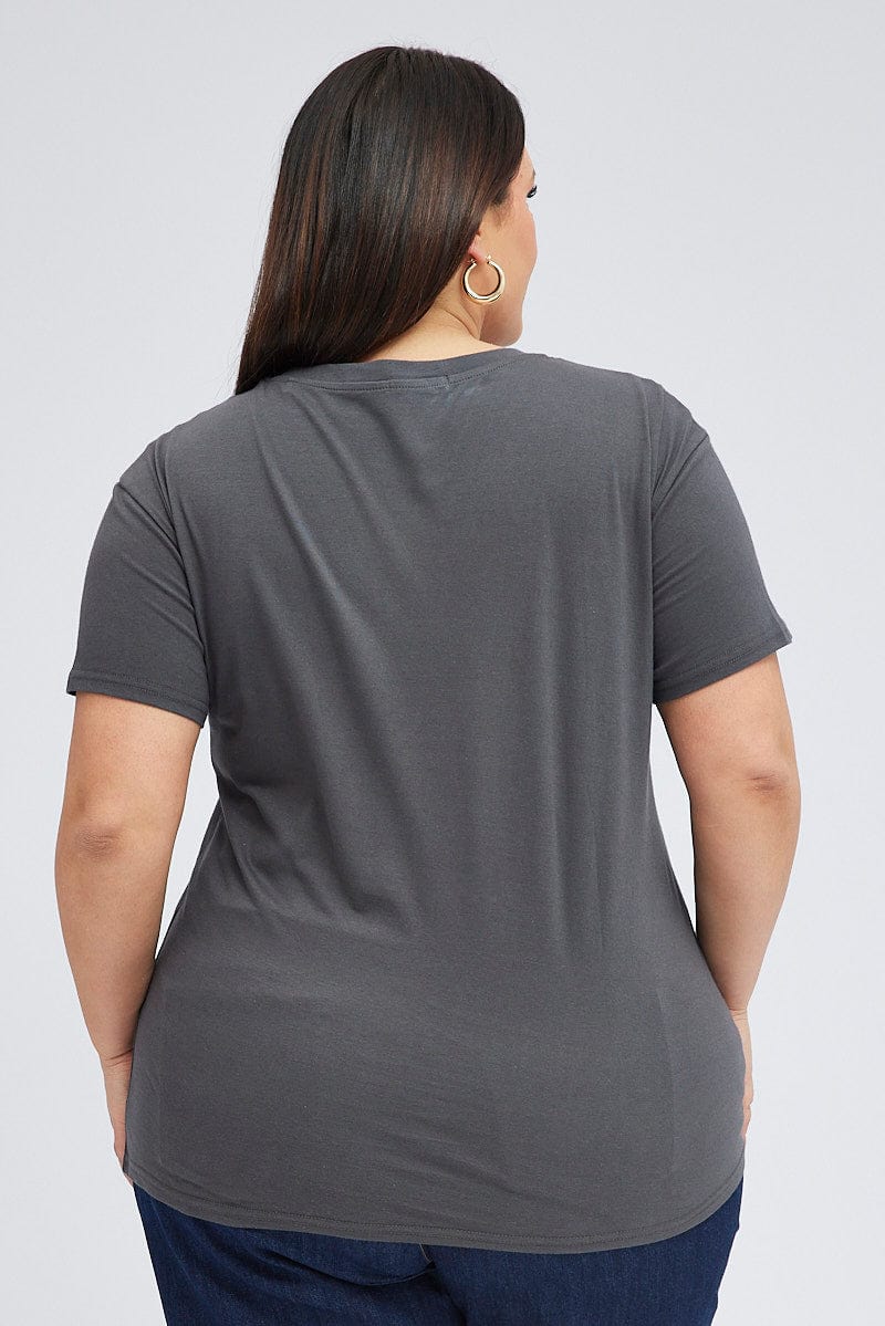 Black Graphic T-shirt Short Sleeve Crew Neck - Image 5