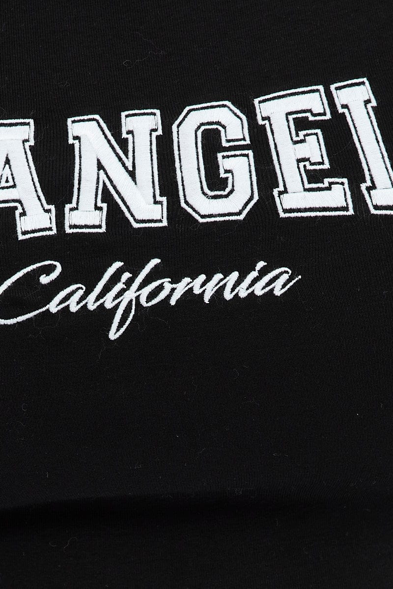 Black Graphic T-shirt Short Sleeve Crew Neck - Image 6