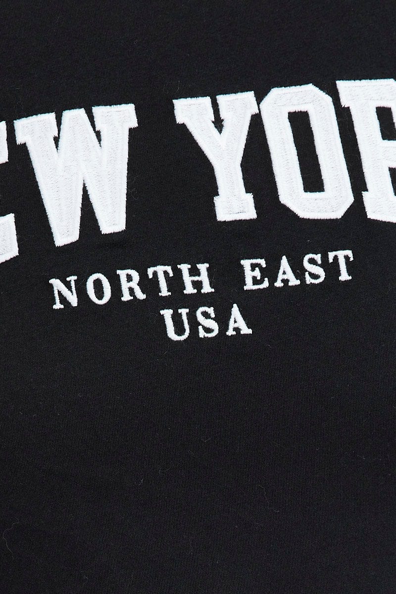 Black Graphic T-shirt Short Sleeve Crew Neck - Image 6