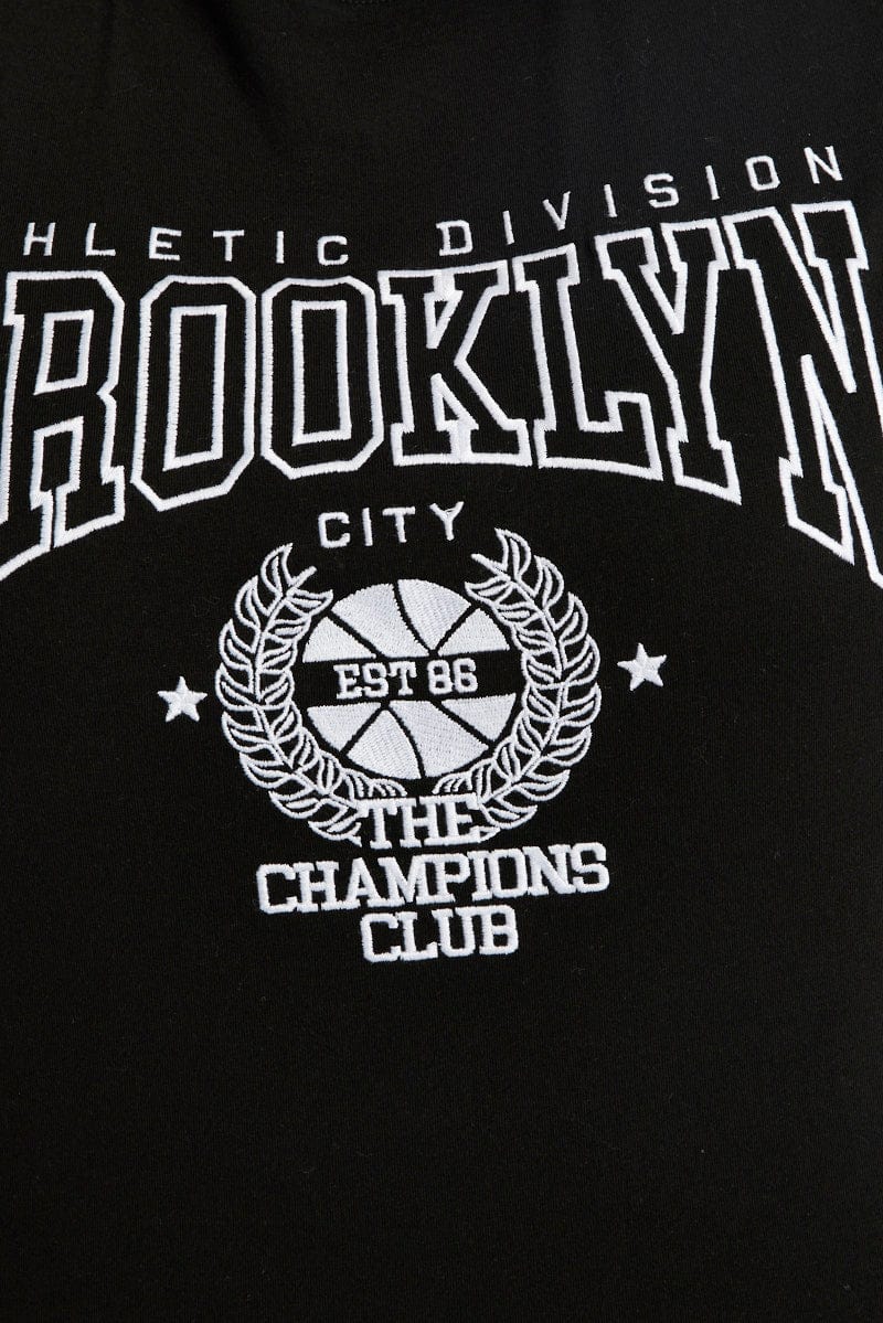 Black Graphic T-shirt Short Sleeve Crew Neck - Image 6