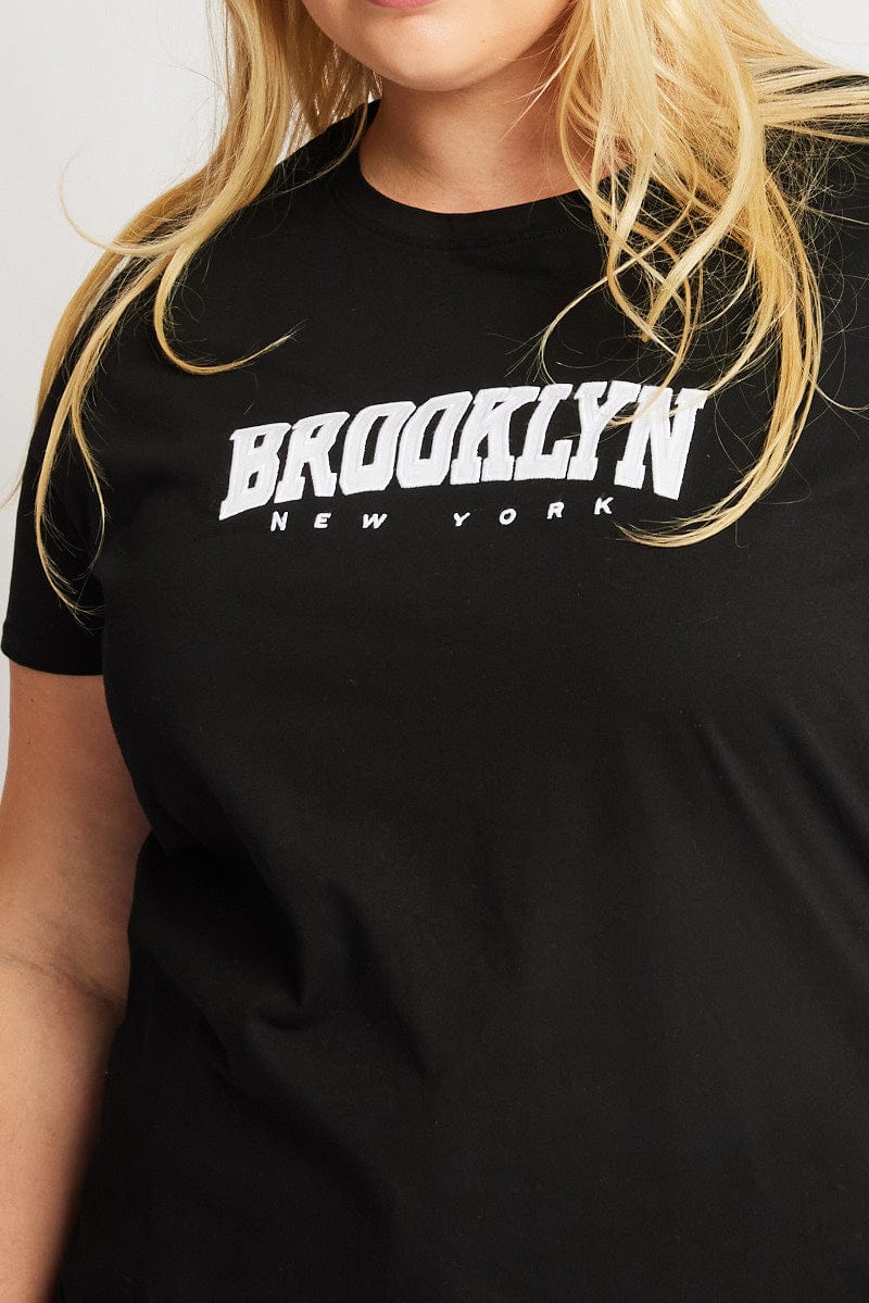 Black Graphic T Shirt Short Sleeve Crew Neck - Image 6