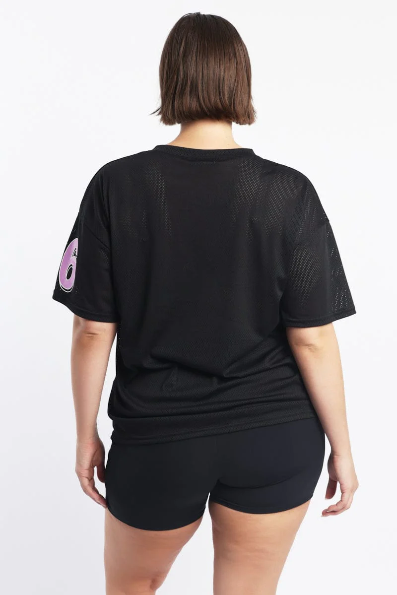 Black Graphic T Shirt Short Sleeve Crew Neck - Image 4