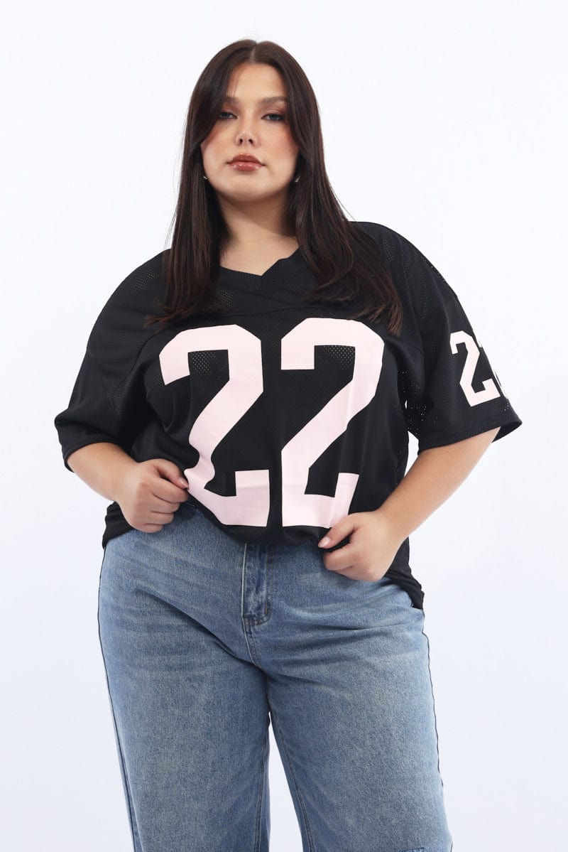 Black Graphic T-shirt Short Sleeve Crew Neck - Image 2