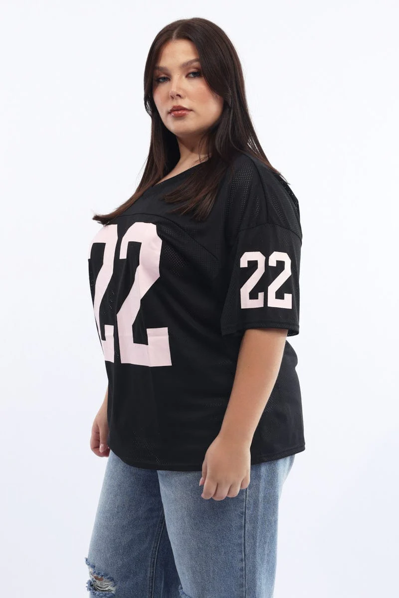 Black Graphic T-shirt Short Sleeve Crew Neck - Image 4