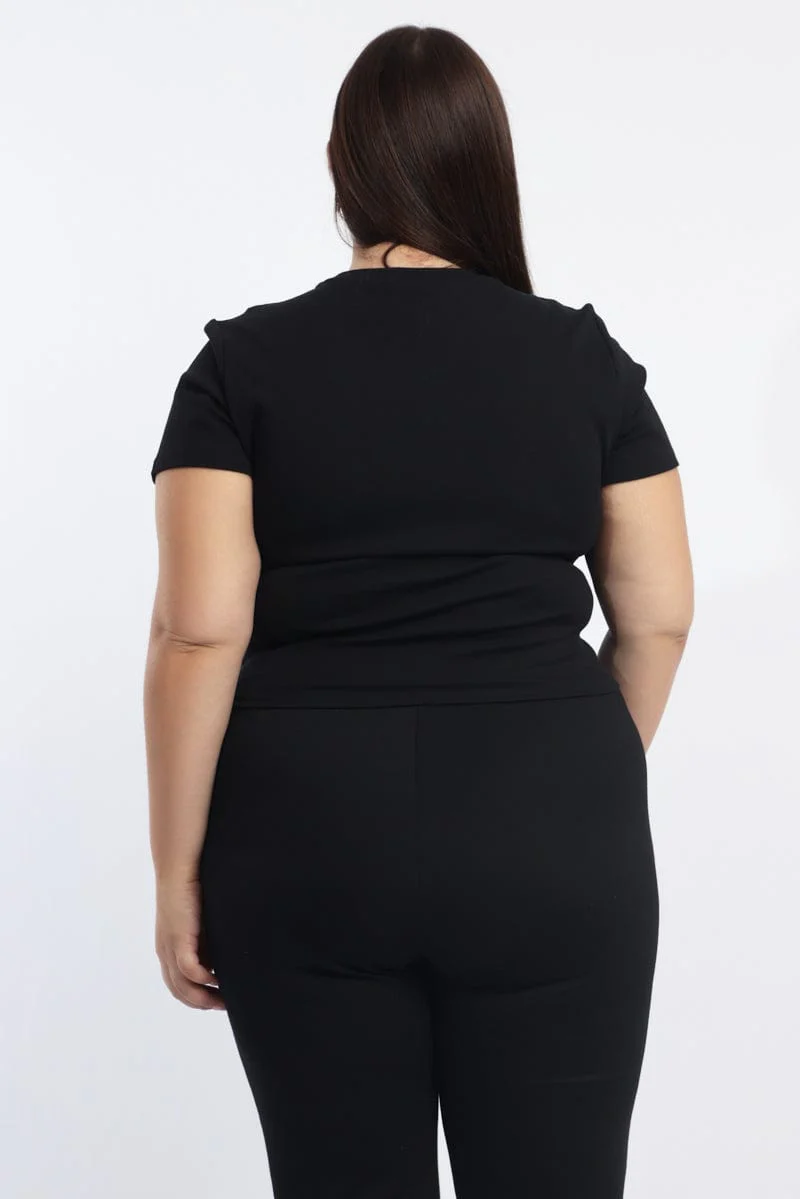 Black Graphic T Shirt Short Sleeve Crew Neck - Image 4