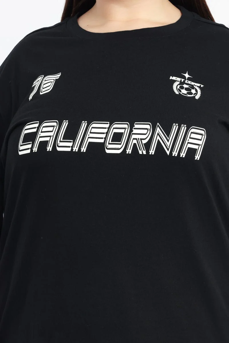 Black Graphic T Shirt Short Sleeve Crew Neck - Image 5