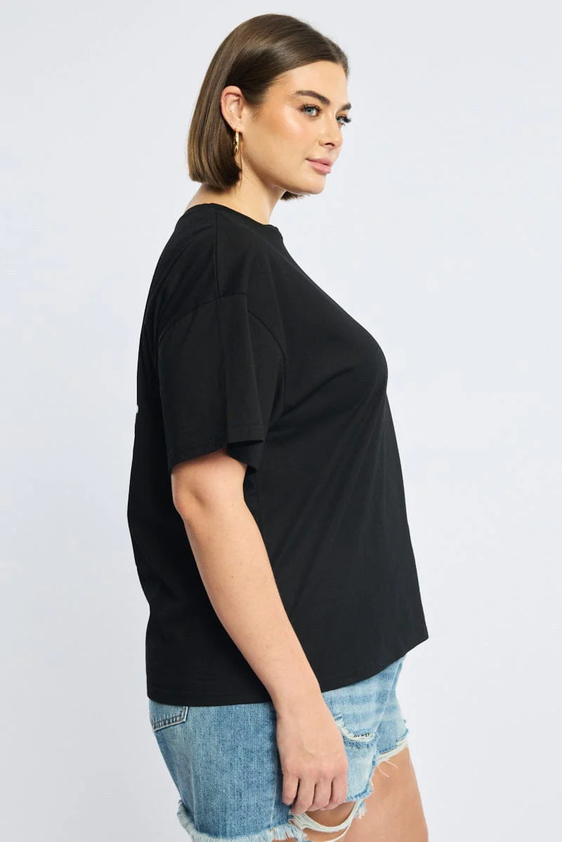 Black Graphic Tee Short Sleeve - Image 3