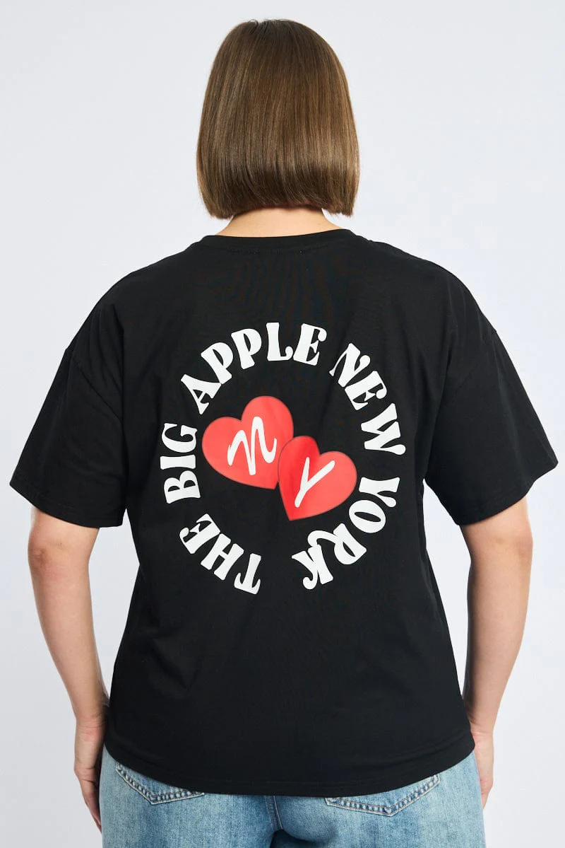 Black Graphic Tee Short Sleeve - Image 4