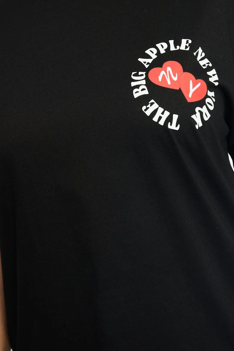 Black Graphic Tee Short Sleeve - Image 5