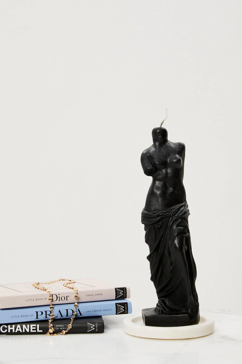 Black Grecian Figure Candle