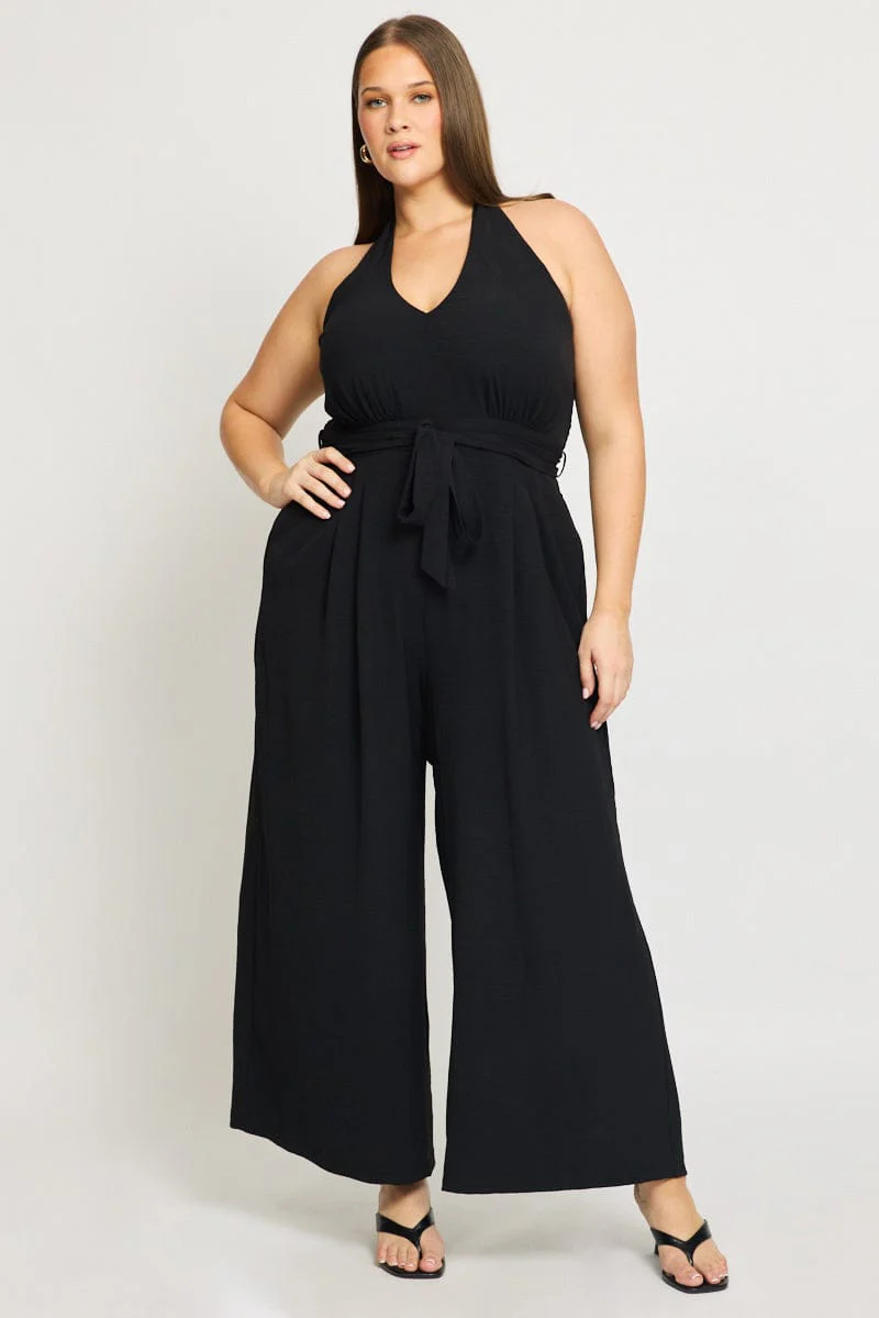 Black Halter Jumpsuit Sleeveless