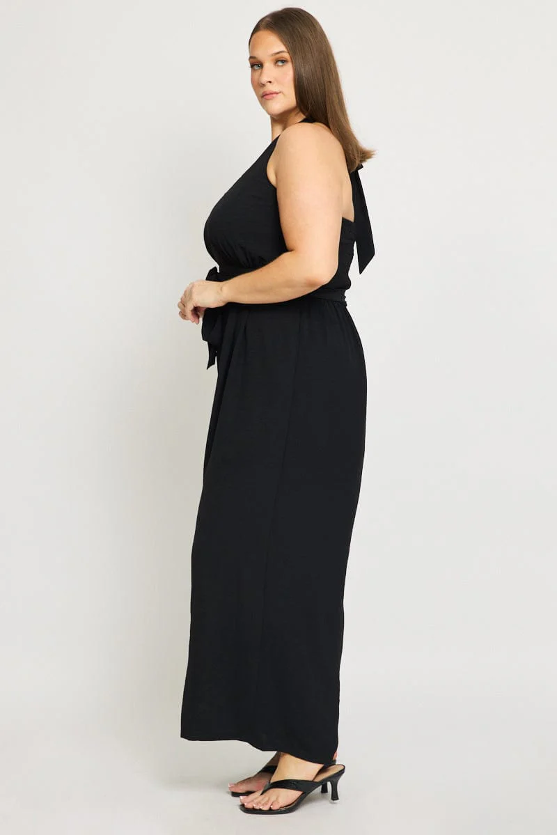 Black Halter Jumpsuit Sleeveless - Image 3