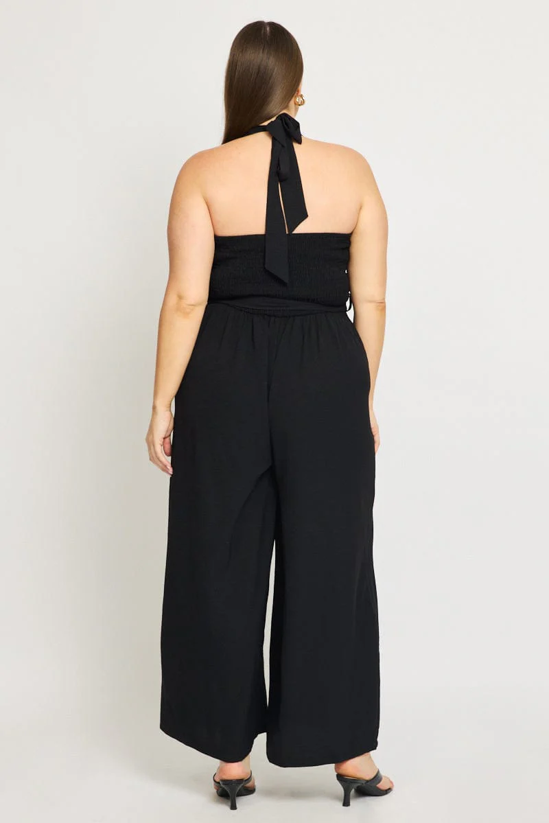 Black Halter Jumpsuit Sleeveless - Image 4