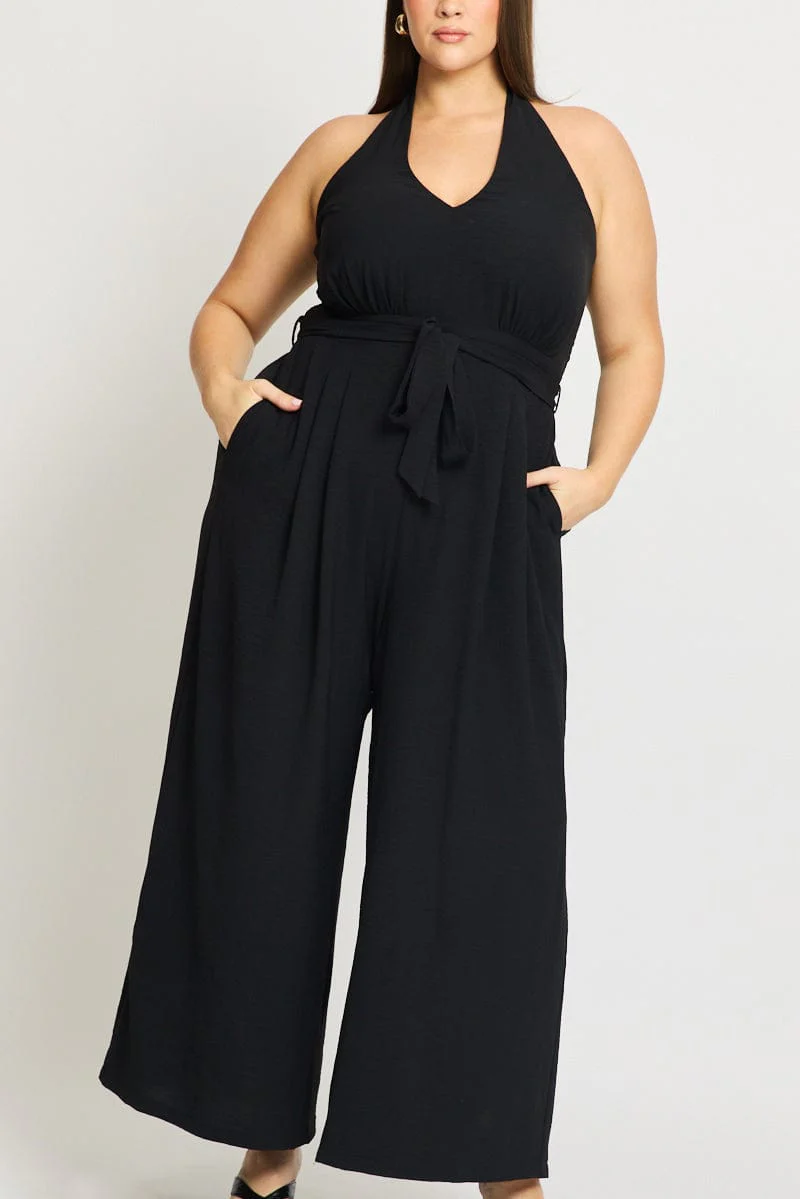 Black Halter Jumpsuit Sleeveless - Image 5