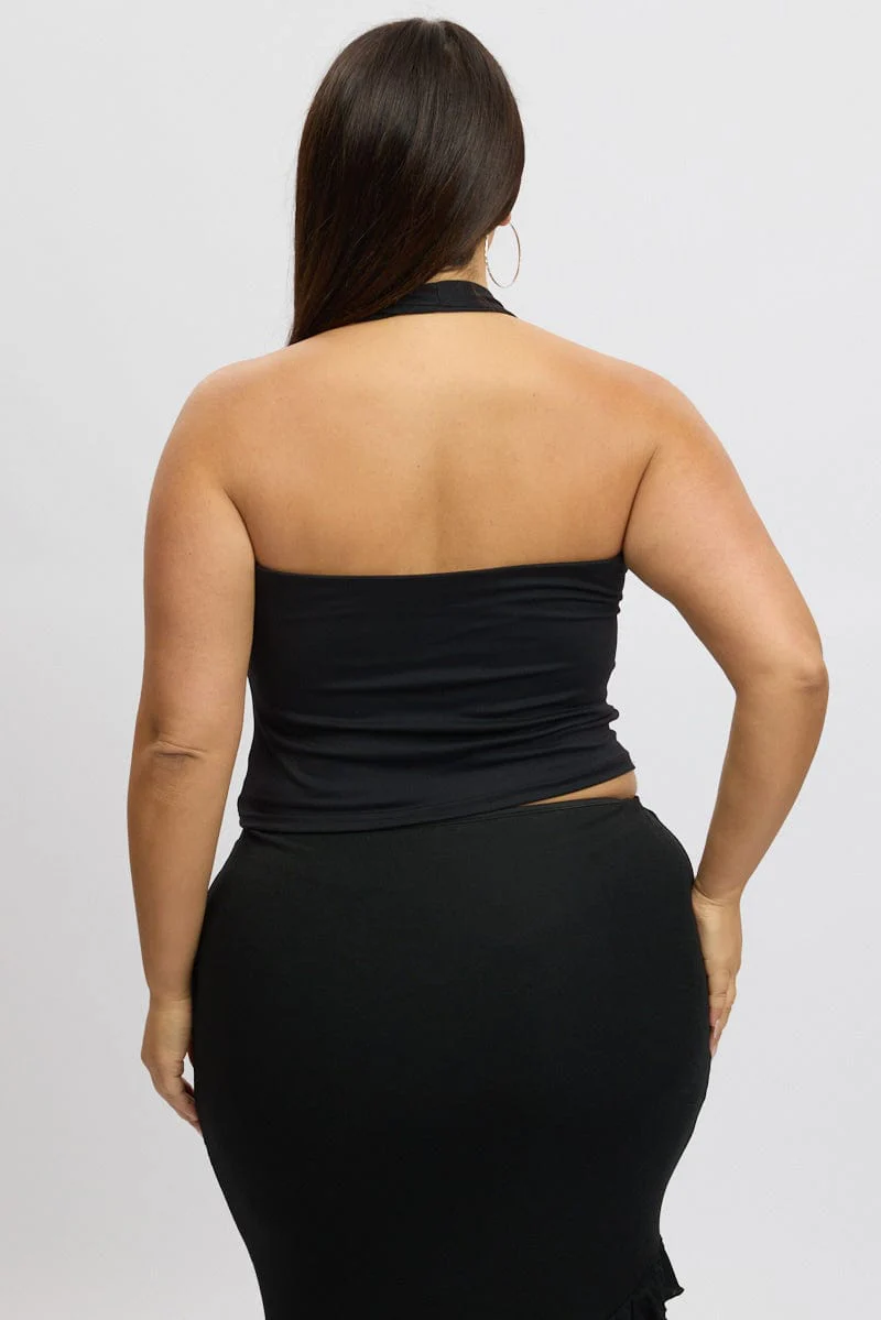Black Halter Neck Tank Top Supersoft - Image 5
