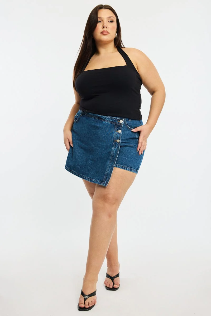 Black Halter Neck Top Supersoft - Image 2