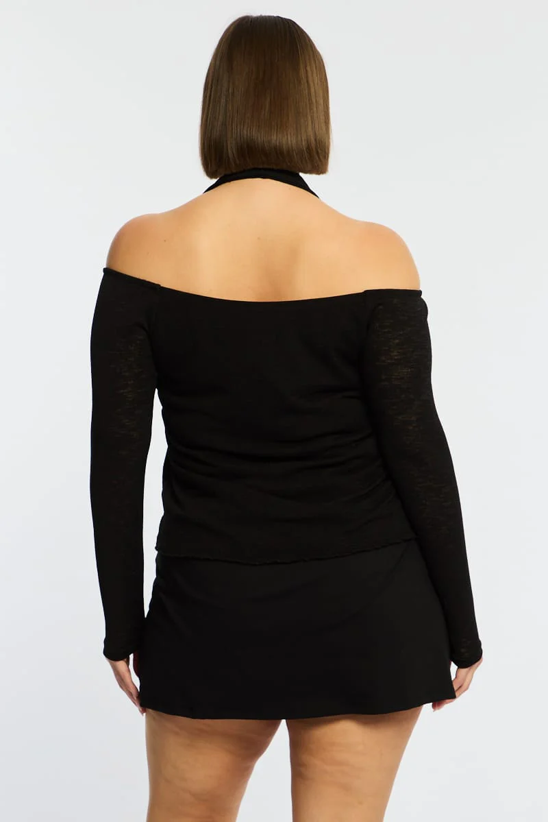 Black Halter Top Long Sleeve - Image 7