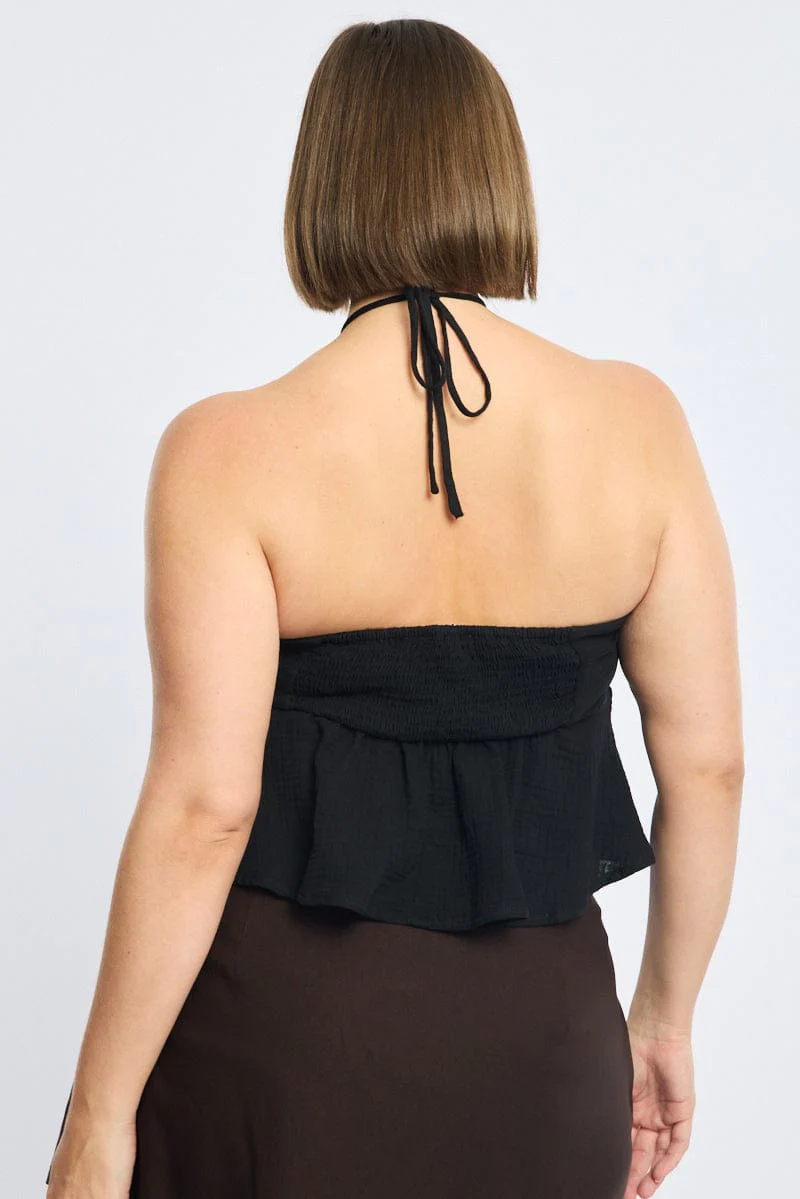 Black Halter Top Sleeveless - Image 4