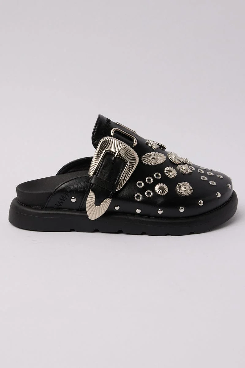 Black Hardware Mule Clogs - Image 2