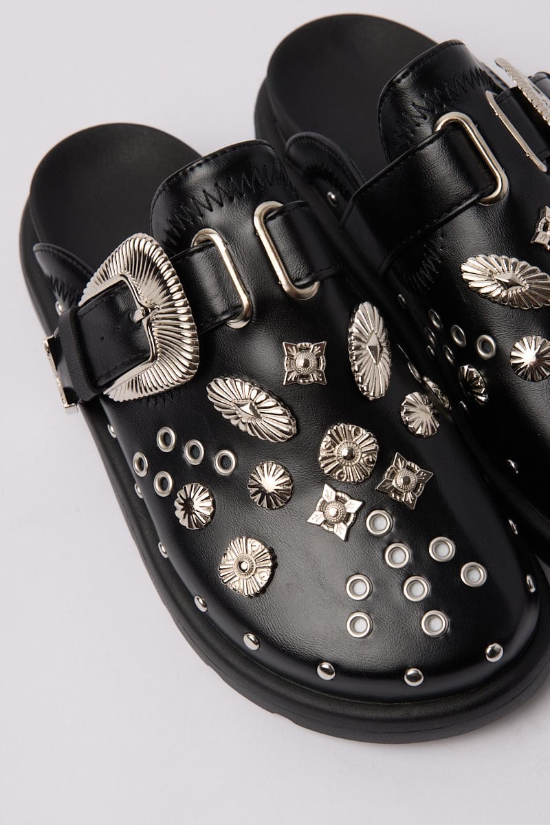 Black Hardware Mule Clogs - Image 3
