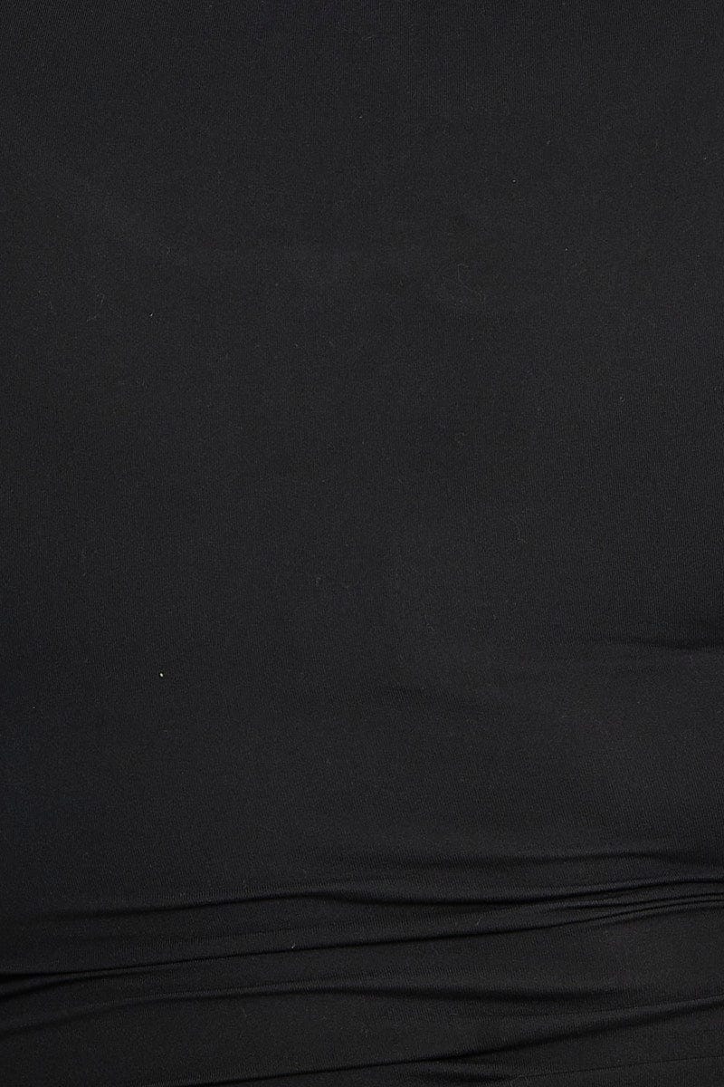 Black Jersey Bodysuit Ring Zip Front Short Sleeve - Image 6