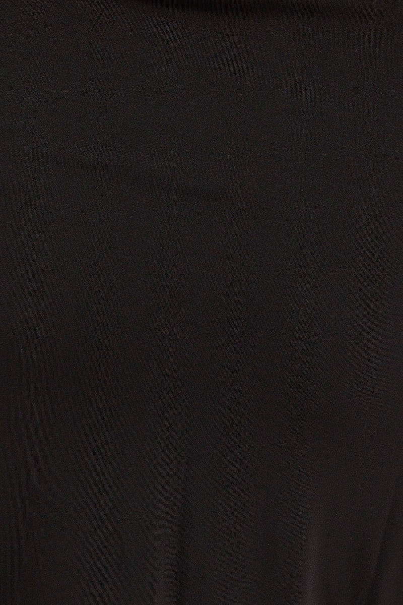 Black Jersey Ruched Split Skirt - Image 6