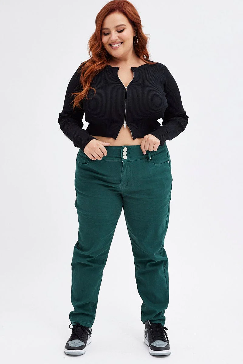 Black Knit Cardigan Zip Up Ribbed - Image 2
